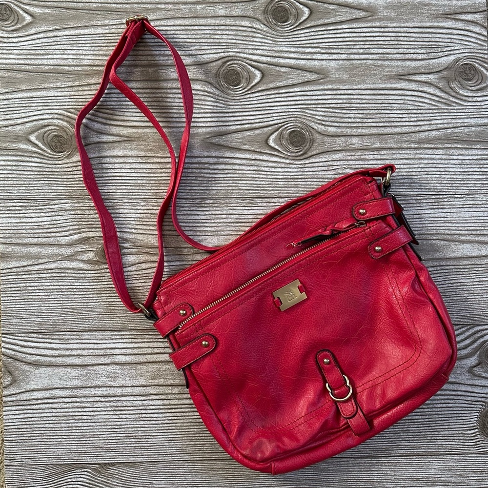 Vibrant Red Crossbody Bag with Adjustable Strap